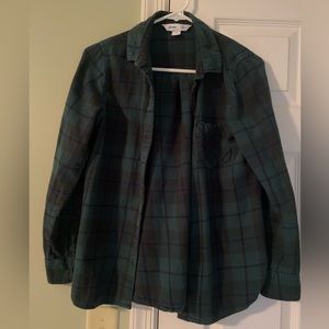 Green and Black Old Navy Flannel, Small